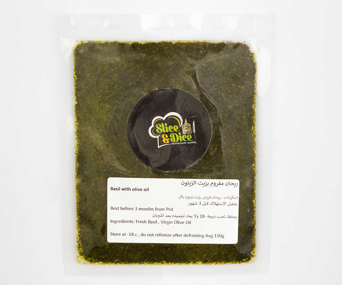 Basil with olive oil